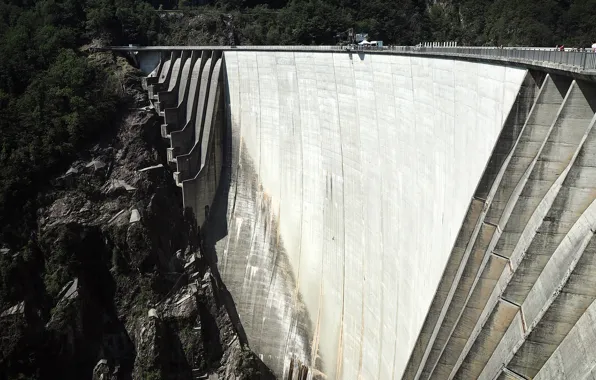 Конструкция, плотина, Switzerland, Locarno, 220 метровая плотина Verzasca Dam