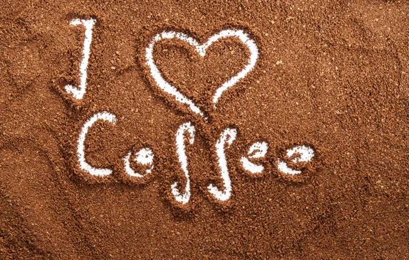 Кофе, love, heart, beans, coffee