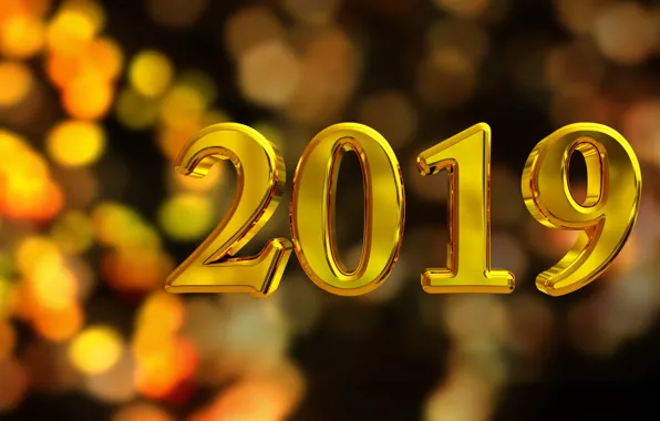 Золото, Новый Год, цифры, golden, background, New Year, Happy, sparkle