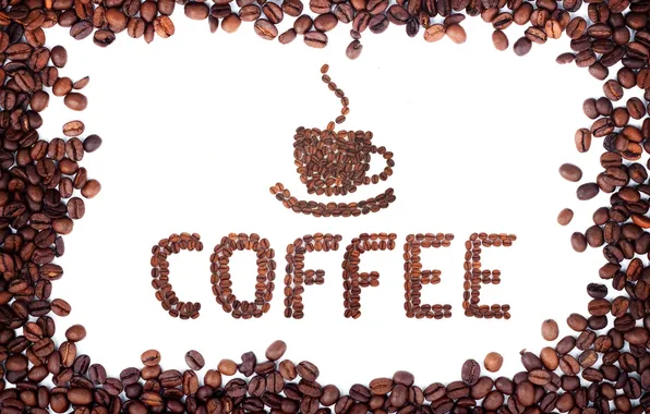 Картинка кофе, зерна, напиток, я люблю кофе