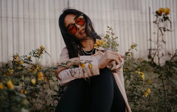 Girl, Flower, Relax, Peaceful, Woman, Sun Glasses, Felipe Bustillo