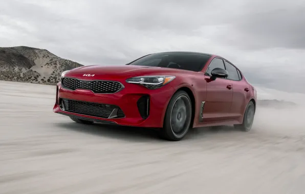 Картинка пустыня, скорость, desert, speed, экстерьер, exterior, 2022, Kia Stinger GT