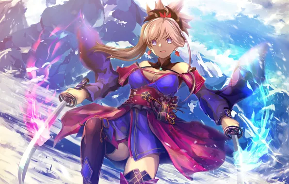 Девушка, Оружие, Аниме, Мечи, Арт, Fate / Grand Order, Судьба великая кампания