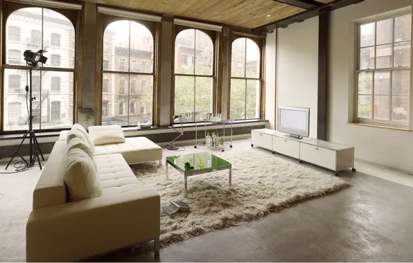 Дизайн, стиль, комната, интерьер, NYC, гостиная, лофт, Industrial style