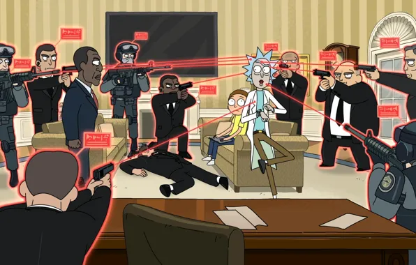 Оружие, Президент, мульт-сериал, Guns, Мультфильм, Cartoon, President, Rick and Morty