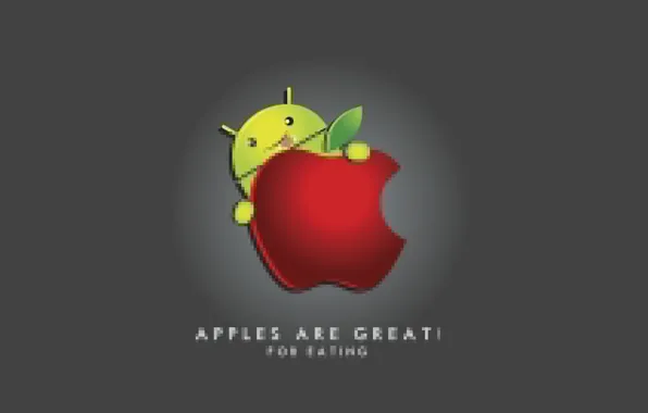 Надпись, apple, юмор, android, эйпл, когда его едят, андрид, яблоко хорошо