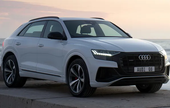 Море, белый, Audi, Audi Q8 55 TFSI Quattro S-Line