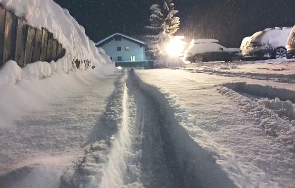 Вечер, Evening, Snowfall, Зимний Вечер, Winter Evening, Снегопада
