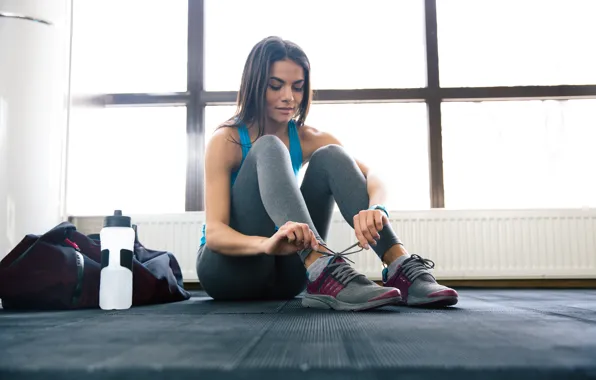 Brunette, shoes, fitness, gym