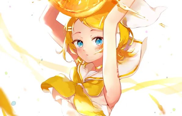 Девушка, апельсин, Vocaloid, Kagamine Rin