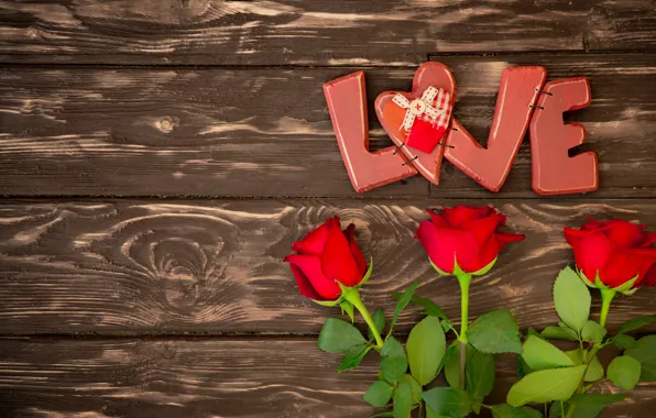 Сердечки, red, love, heart, wood, romantic, Valentine's Day, gift