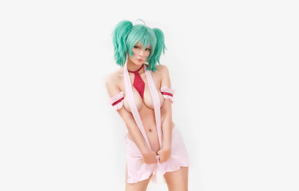 Девушка, фон, сиськи, Косплей, Cosplay