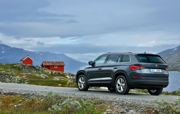 Скалы, побережье, постройки, SUV, Škoda, Skoda, 2016, Kodiaq