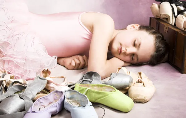 Картинка дети, childhood, children, спящая красавица, sleeping beauty, Ballet shoes, Балет маленькая девочка, ballet little girl