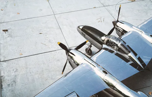 Плиты, самолёт, вид с верху, P-38 Lightning
