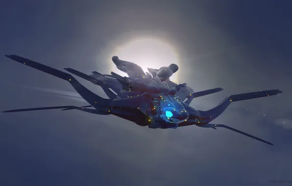 Летательный аппарат, alien ship, Juan Novelletto, sketch in