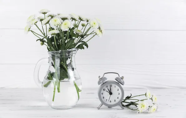 Ваза, белые, wood, композиция, Chrysanthemum, Хризантемы