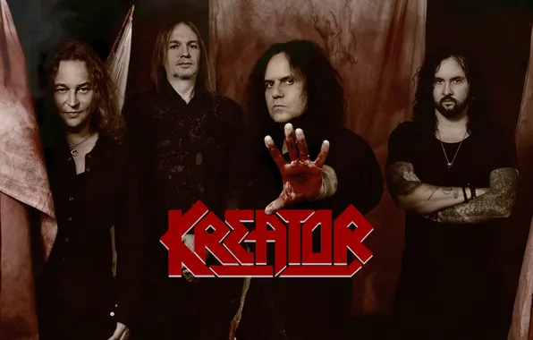 Music, blood, long hair, band, thrash metal, black clothing, Kreator, metal band