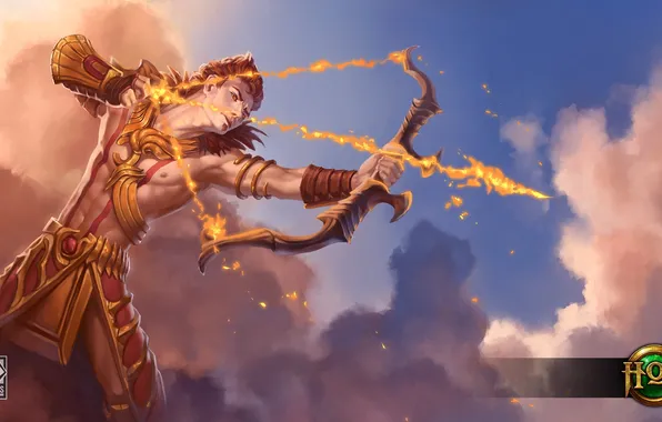 Бог, лук, стрелы, Heroes of Newerth, Apollo Artillery, Artillery