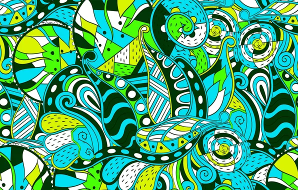 Желтый, фон, голубой, узор, черный, текстура, салатовый, texture
