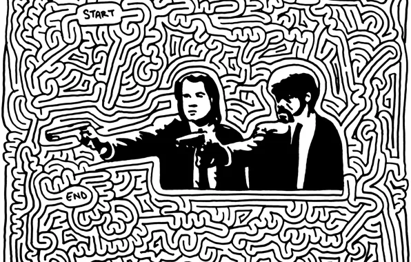 Лабиринт, Криминальное чтиво, Pulp Fiction, Джулс Уиннфилд, Винсент Вега