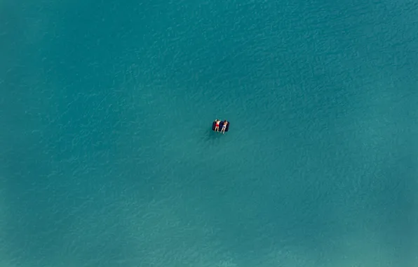Картинка lake, men, inflatable float