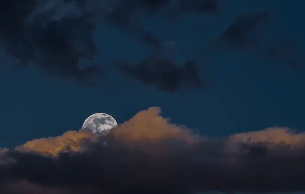 Луна, Небо, облако