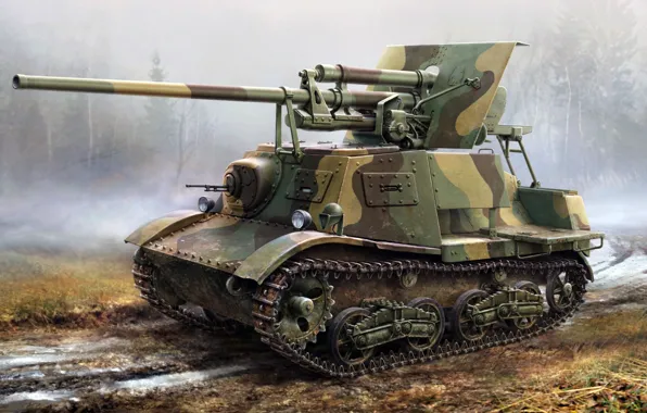 Картинка рисунок, арт, ЗИС-30, советская лёгкая противотанковая САУ