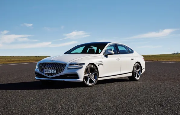 Белый, AU-spec, Genesis, 2020, G80, 3.5T AWD, (RG3)