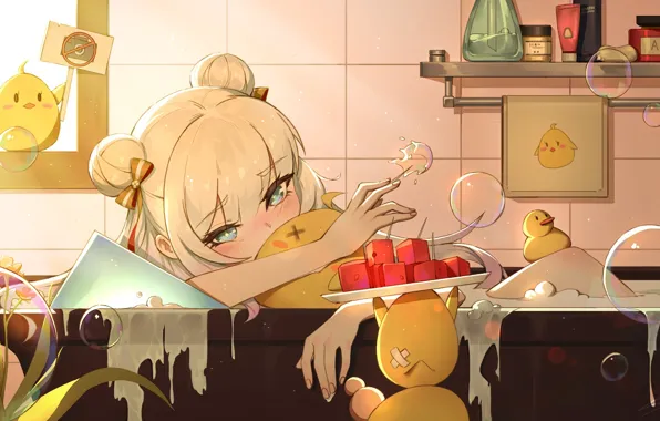 Девушка, арбуз, мыльные пузыри, Azur Lane