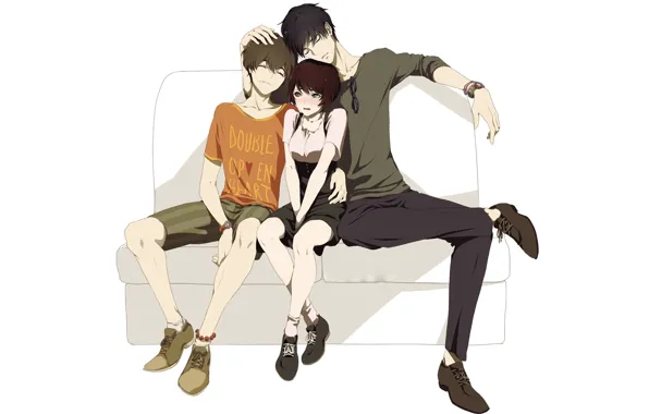 Арт, трио, друзья, zankyou no terror