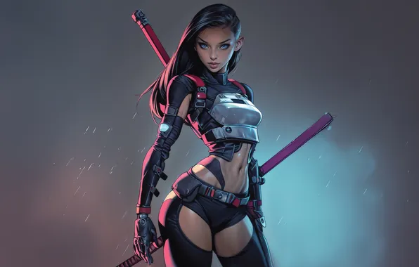 Картинка edge, cyber, anime girl