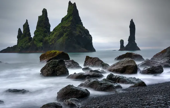 Beach, Iceland, Reynisdrangar