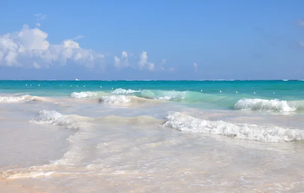 Картинка песок, море, волны, пляж, вода, океан, отдых, релакс