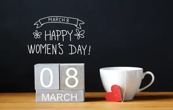 Картинка сердечки, 8 марта, heart, cup, romantic, Women's Day