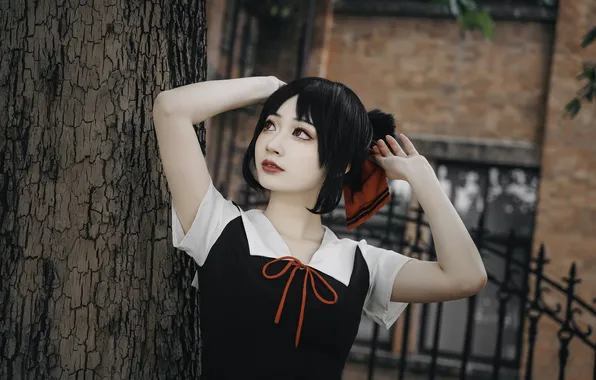 Beautiful, Asian, Model, Tree, Woman, Emo, Pretty, Outdoor