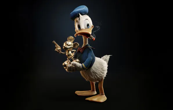 Картинка Digital Art, Donald Duck, Smoking, Cartoon, Cigar