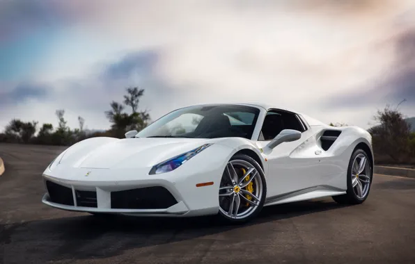 Картинка Ferrari, GTB, White, 488