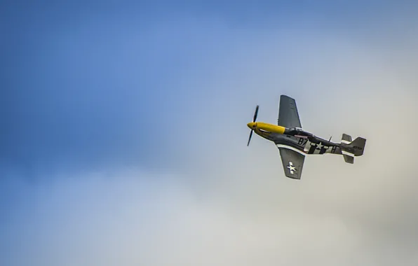 Небо, самолет, истребитель, P51 Mustang