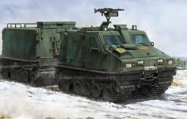 Швеция, бронированное грузовое транспортное средство, BV 206 S, Haegglunds, гусеничный двухсекционный вездеход