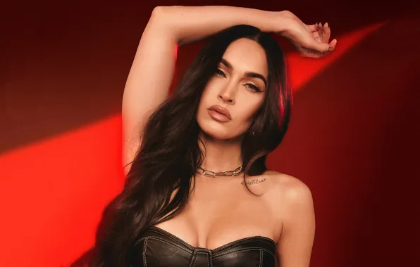 Взгляд, Меган Фокс, поза, Megan Fox, портрет, актриса, брюнетка, красотка