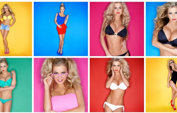 Sexy, boobs, model, blonde, collage