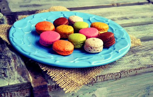 Картинка colorful, десерт, сладкое, sweet, dessert, cookies, macaron, almond