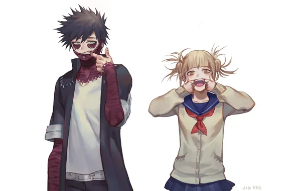 Аниме, арт, Белый фон, герои, Boku no Hero Academia, Моя геройская академия