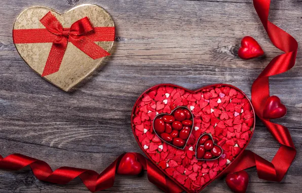 Картинка любовь, подарок, шоколад, конфеты, сердечки, сладости, love, wood