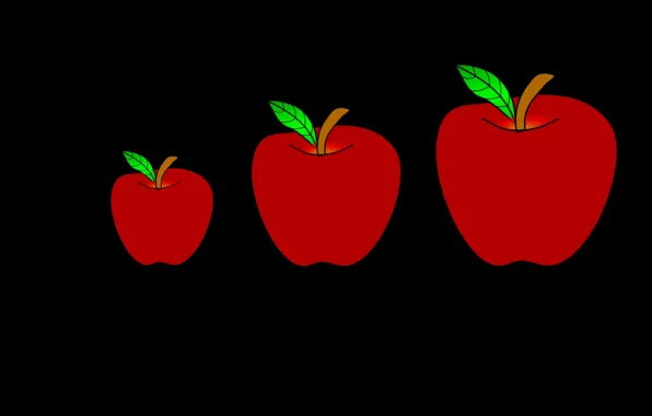Apple, red, big, little