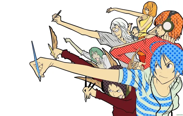 Bakuman, Akito Tacagi, Niidzuma Agee, Takuro Nakai, Yuriko Aoki, Mashiro Moritaka, Fukuda Shinta