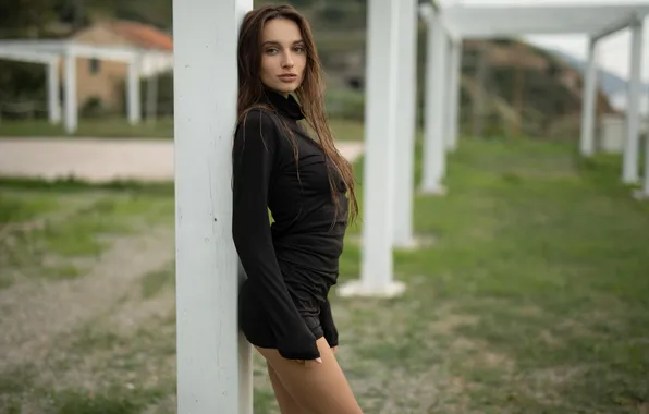 Картинка girl, dress, nature, woman, young, beautiful, model, long-haired