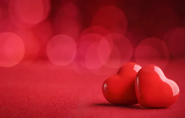 Red, love, heart, background, romantic, bokeh, valentine's day