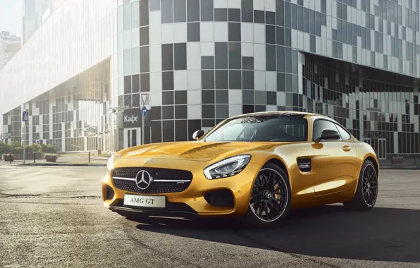 Авто, Машина, Оранжевый, Mercedes, Car, Render, Mercedes-AMG GT, Transport & Vehicles